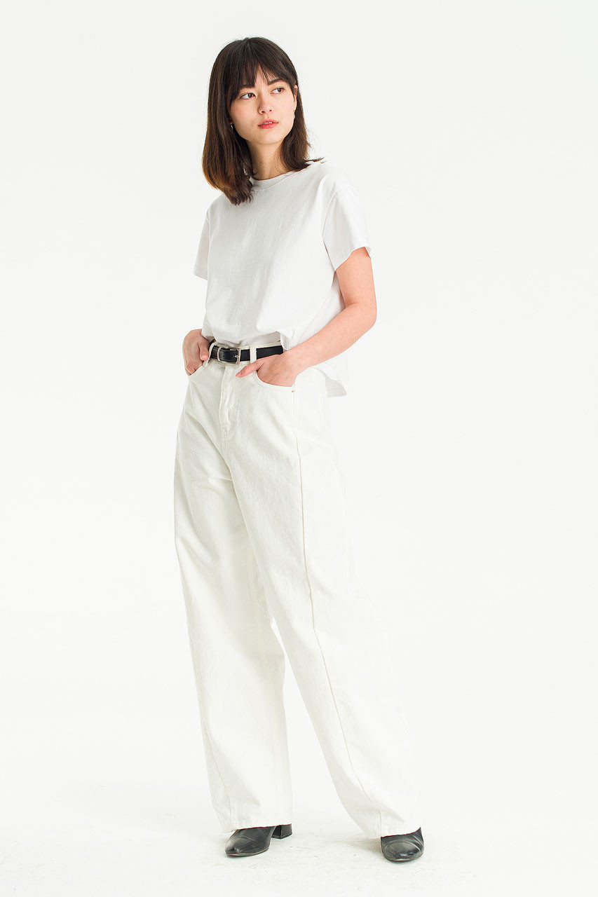 Cloudy Curved Jean, Ivory