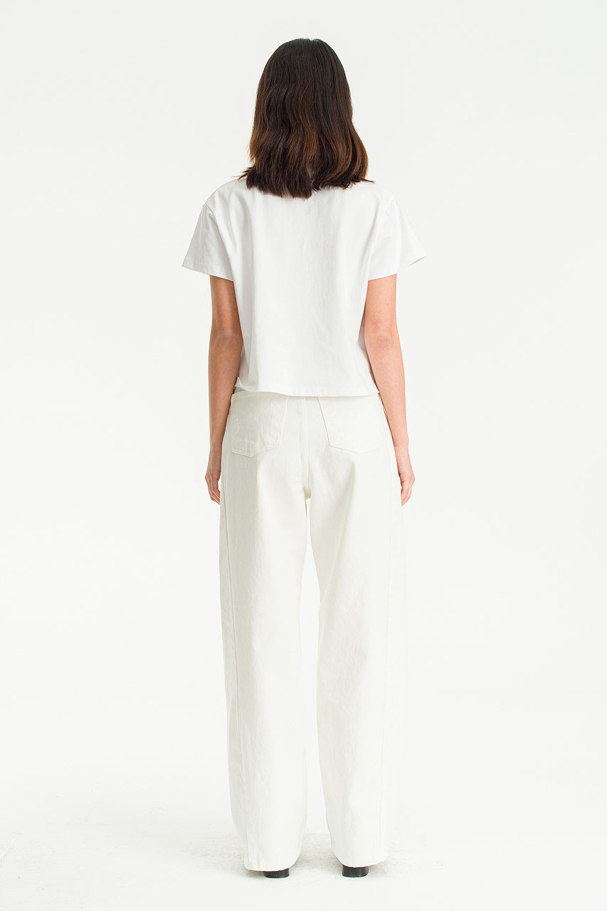 Cloudy Curved Jean, Ivory