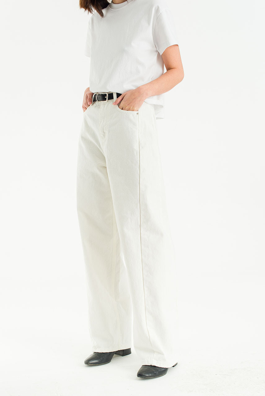 Cloudy Curved Jean, Ivory