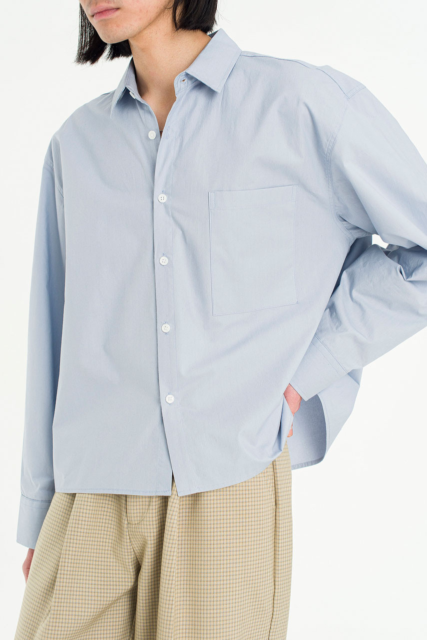 Menswear | Cropped Shirt, Sky Blue