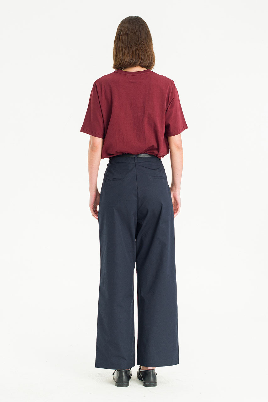 Minako Cotton Belted Pants, Navy