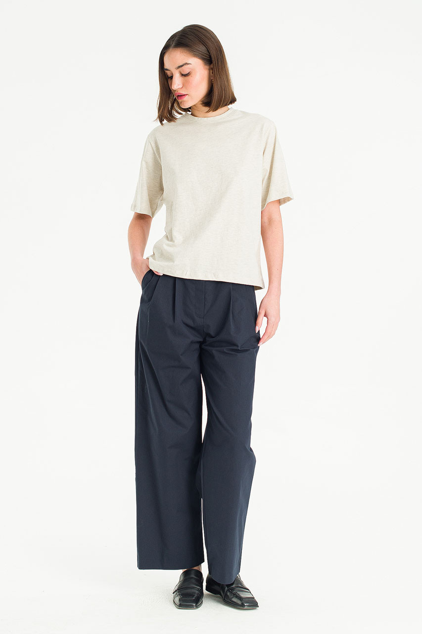 Clara Cotton Crew Neck Tee, Oat