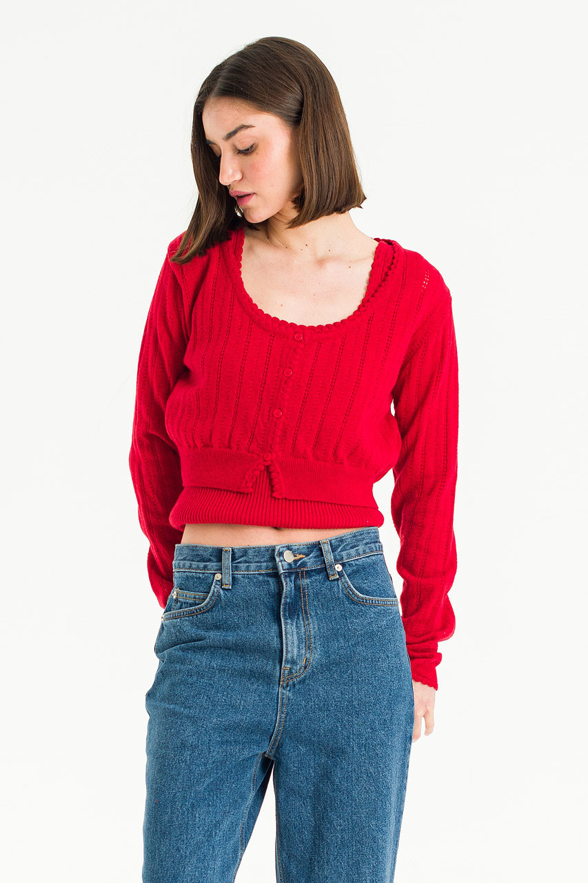 Maddie Cami Cardigan Set, Red