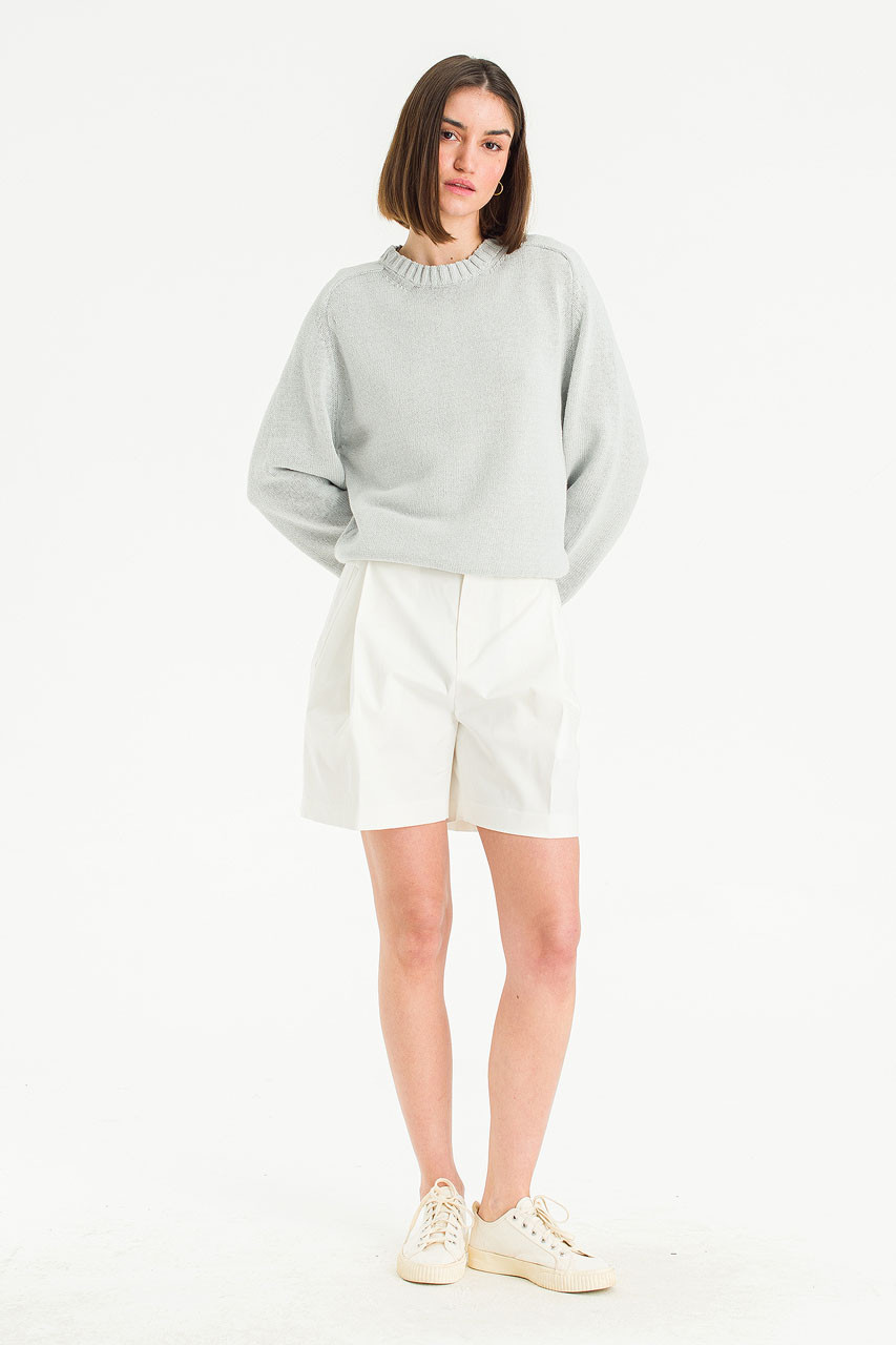 Hina Pintuck Shorts, White