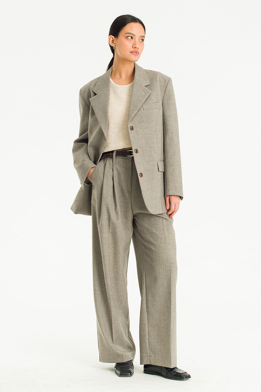 Moment Single Buttoned Jacket, Taupe