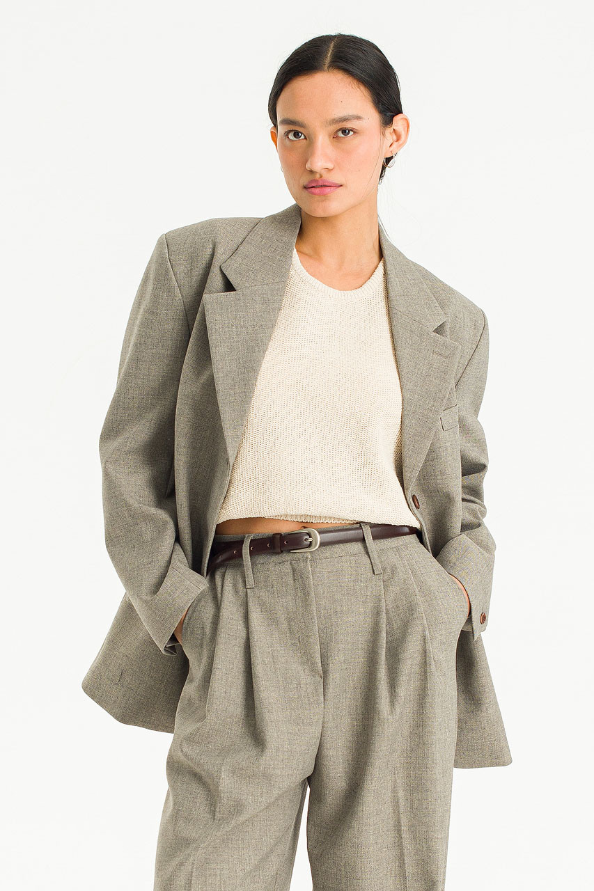 Moment Single Buttoned Jacket, Taupe