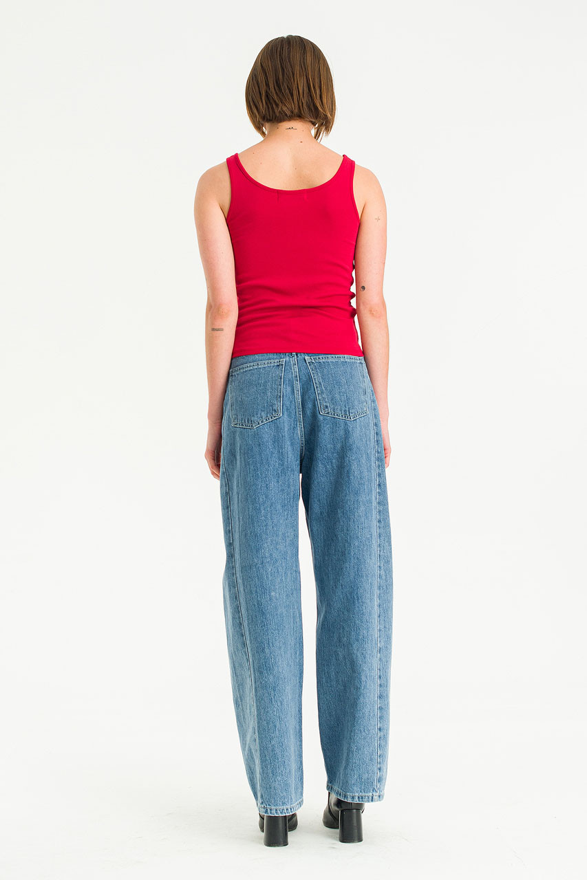 Cloudy Wide Denim Jean, Mid Blue