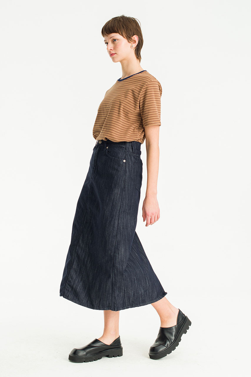 Amelie Denim Maxi Skirt, Dark Blue