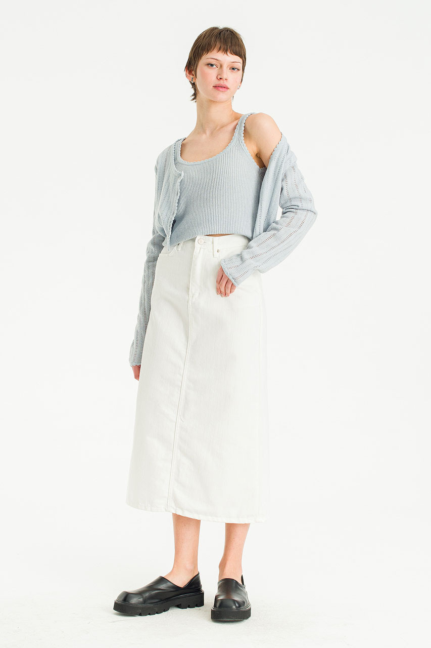 Amelie Denim Maxi Skirt, Ivory