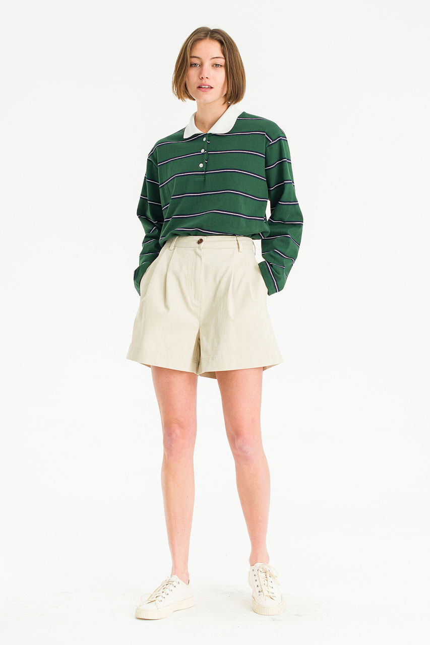 Amelie Cotton Shorts, Light Beige