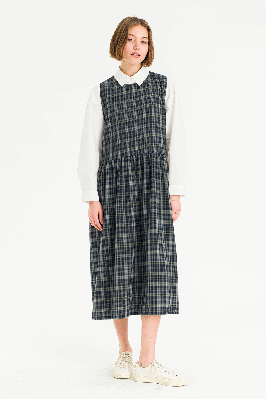 Tina Check Pinafore Dress, Green