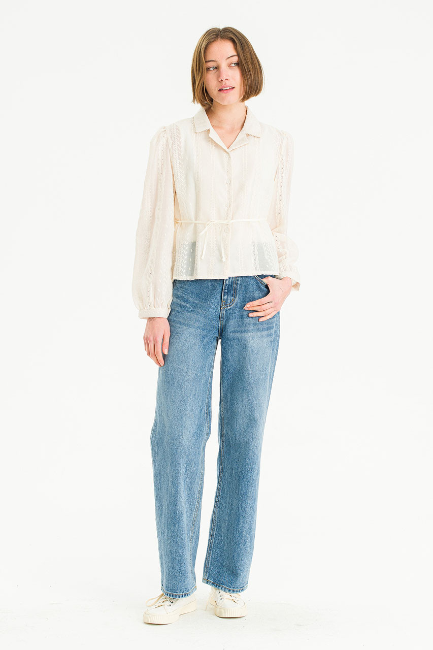 Hiro Mid High Straight Jean, Mid Blue