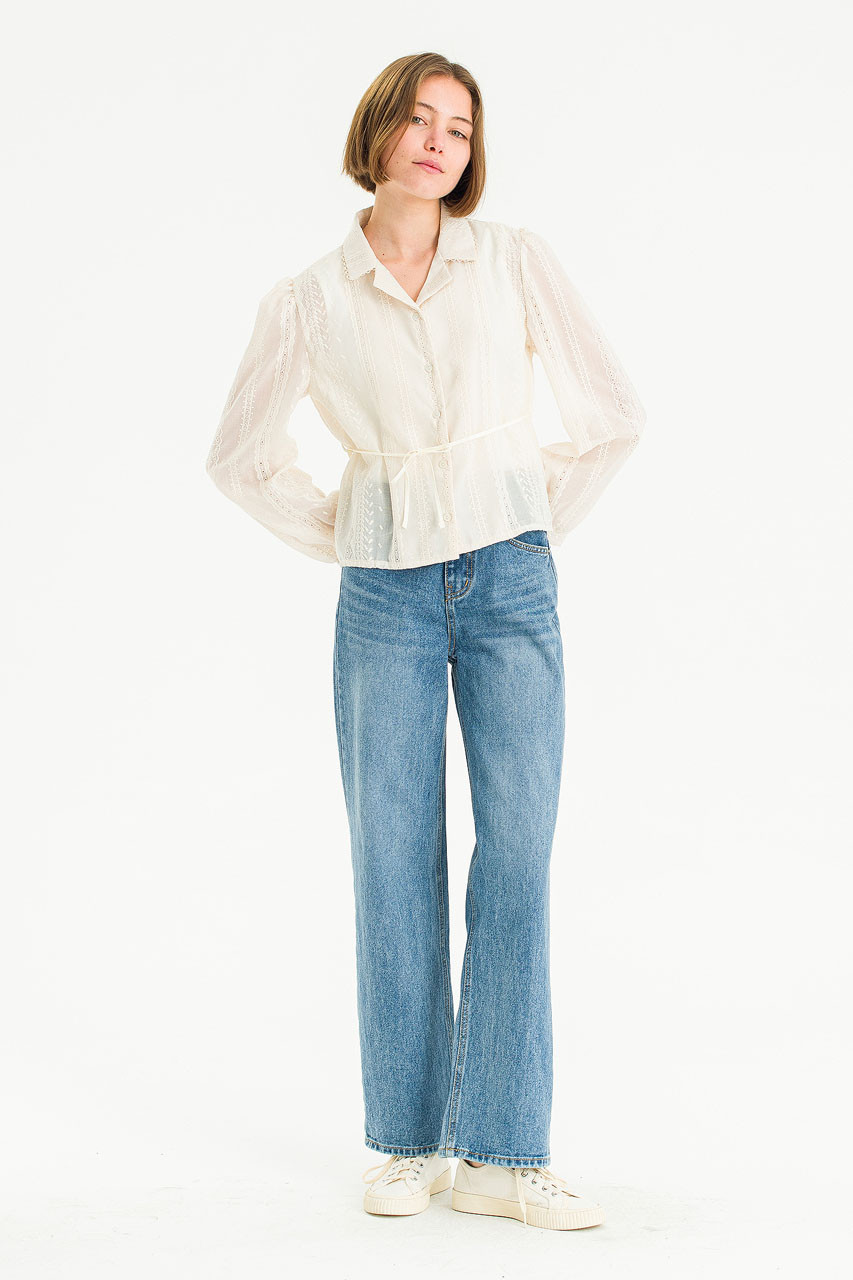 Hiro Mid High Straight Jean, Mid Blue