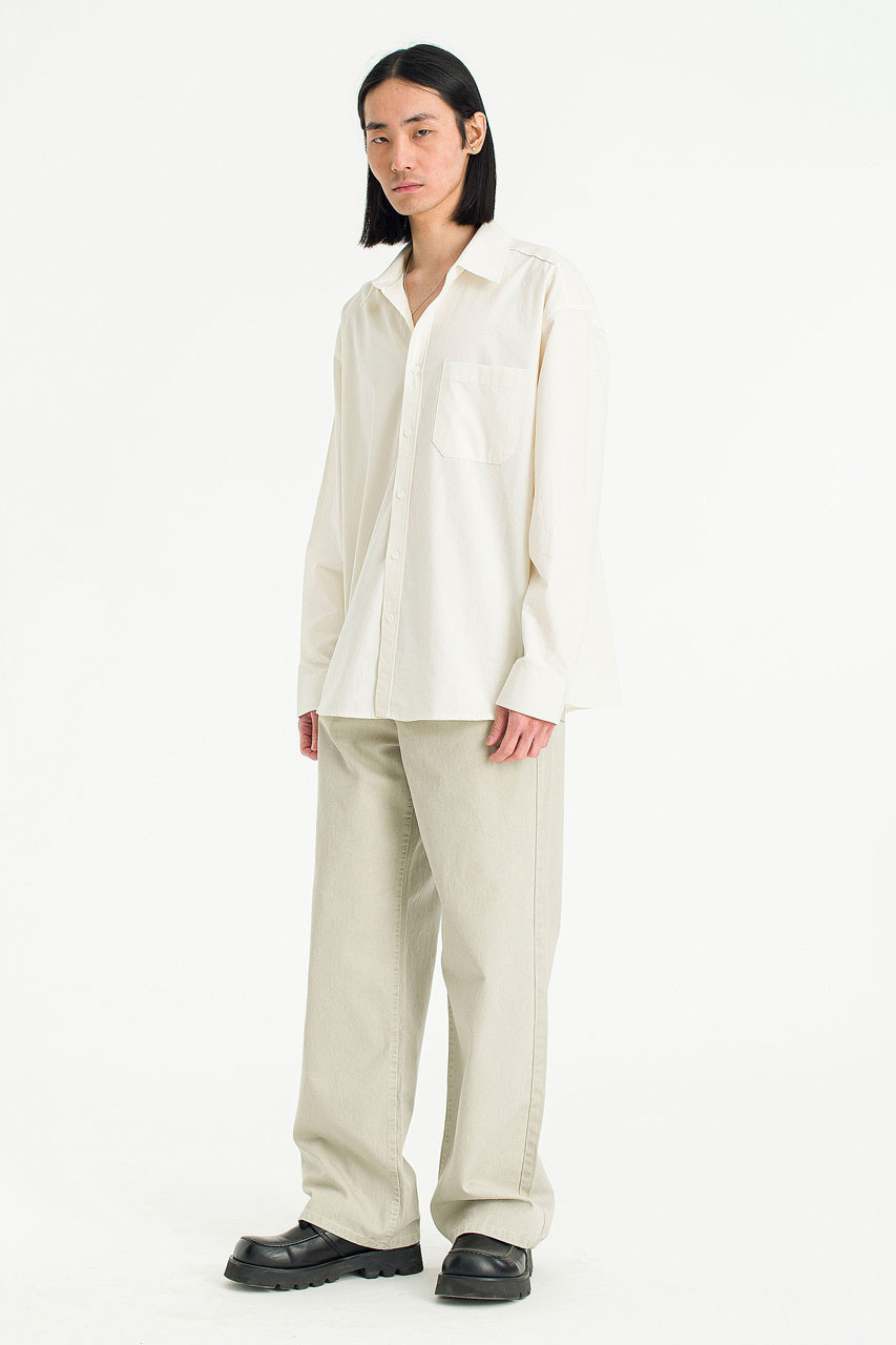Menswear | Washed Cotton Shirt, Beige