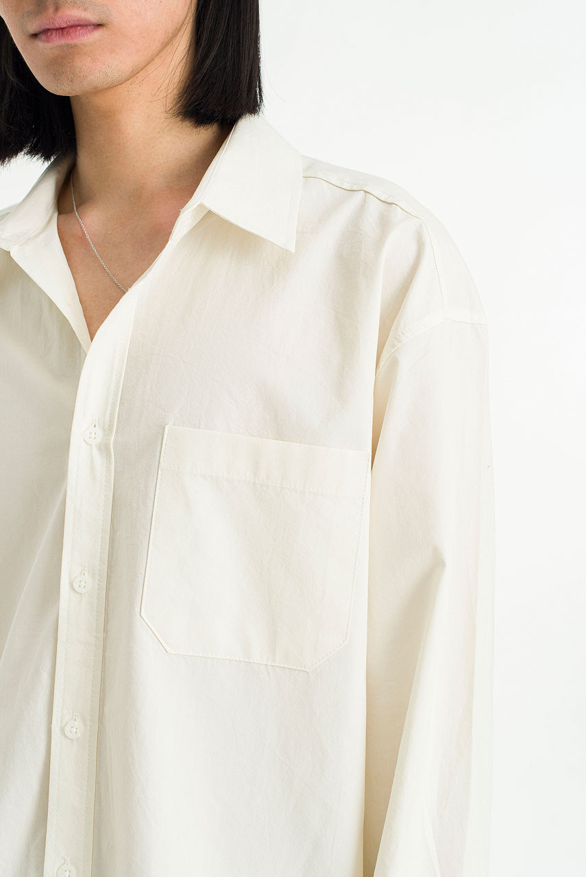Menswear | Washed Cotton Shirt, Beige