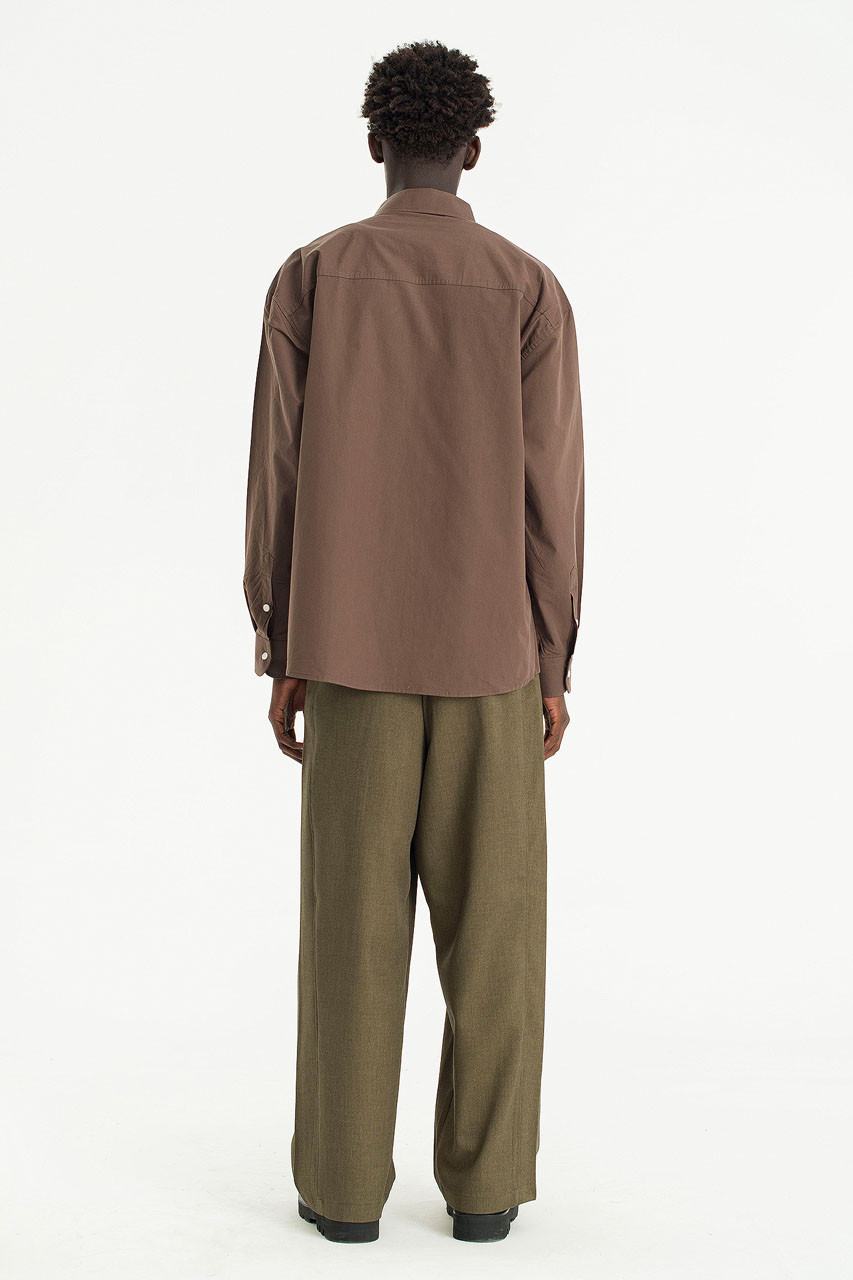 Menswear | Washed Cotton Shirt, Brown