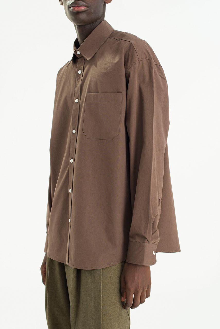 Menswear | Washed Cotton Shirt, Brown
