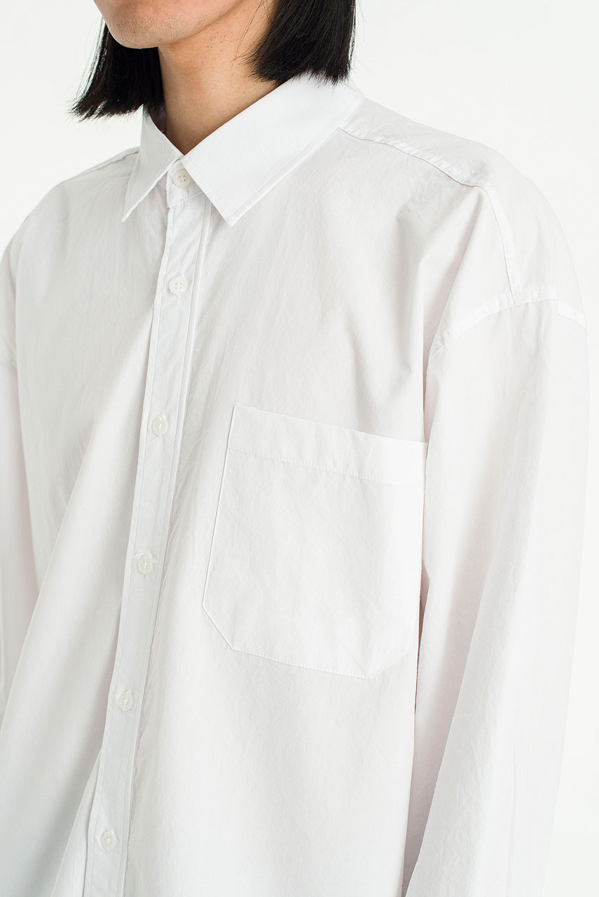 Menswear | Washed Cotton Shirt, White