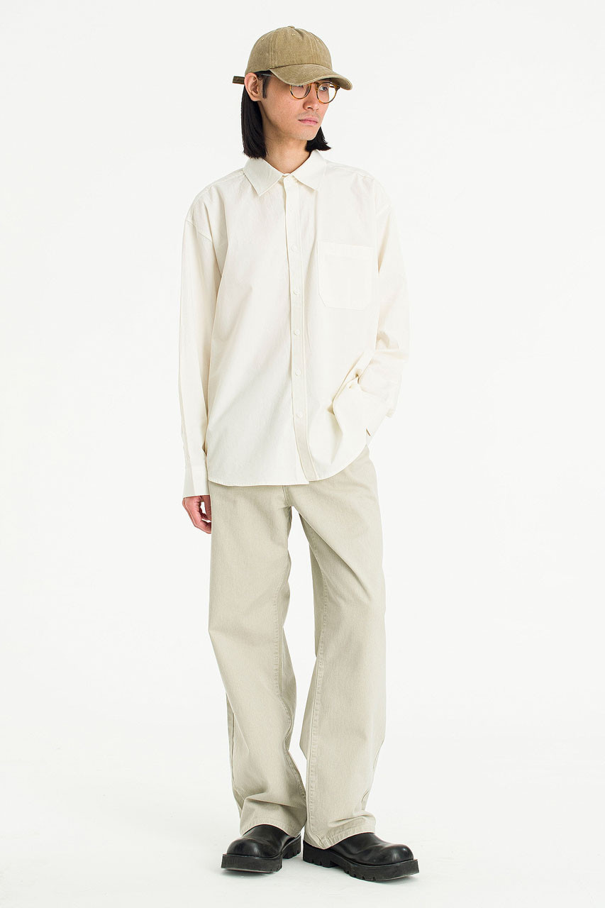 Menswear | Washed Cotton Pants, Beige