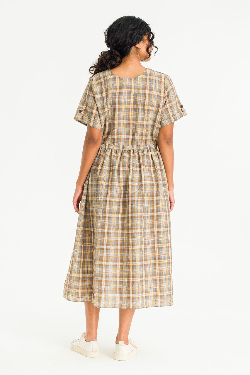 Loen Check Dress, Beige