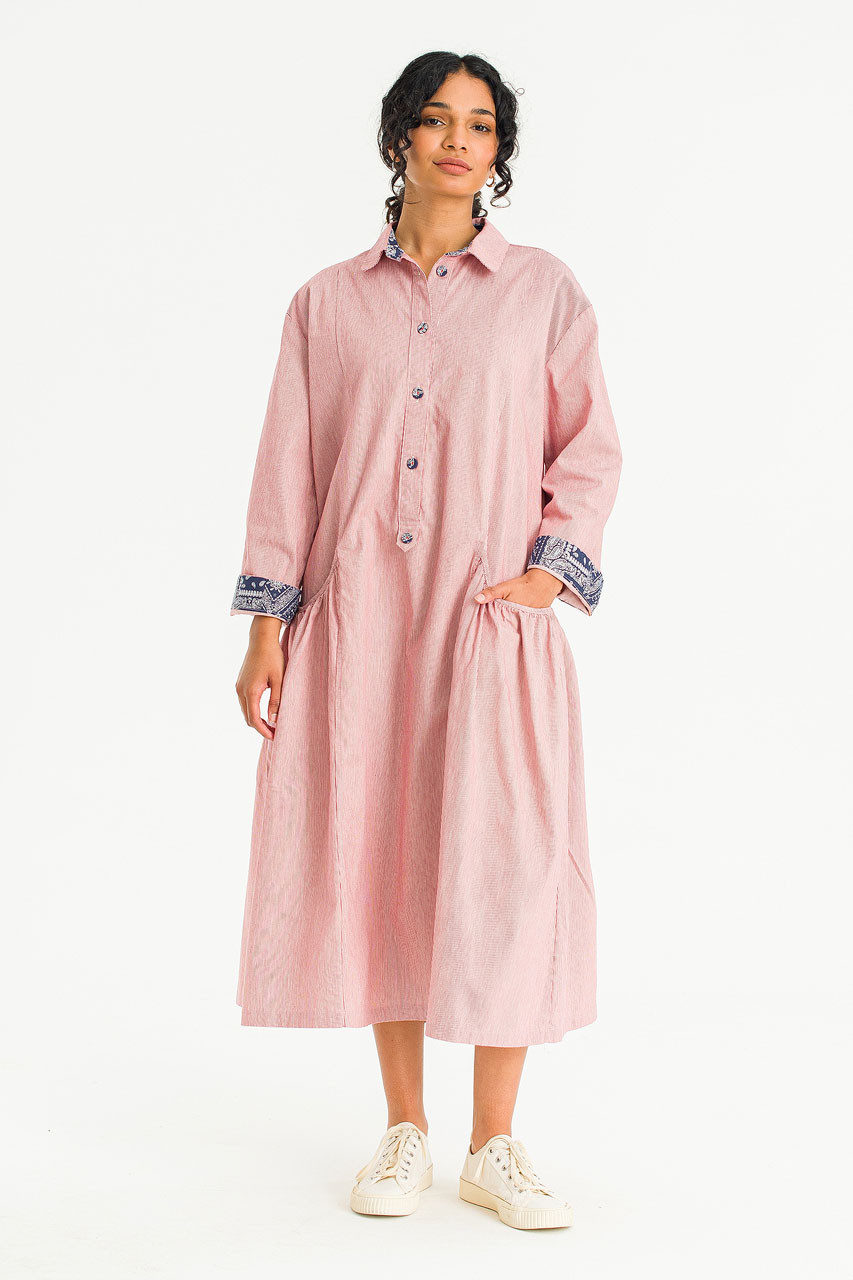 Gathered Way Dress, Red