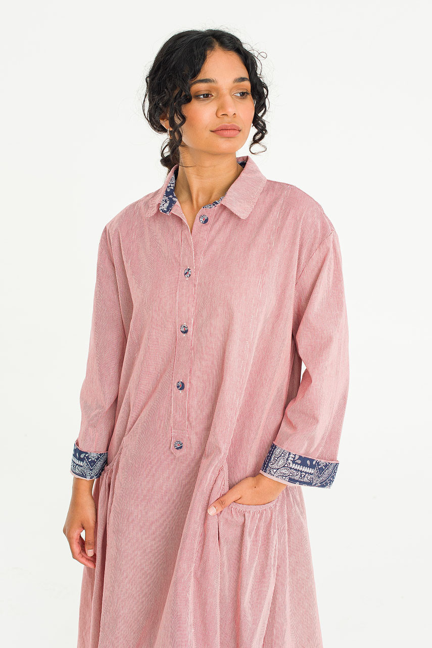 Gathered Way Dress, Red