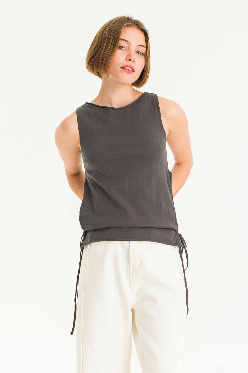 Jane Sleeve Knit Top, Charcoal
