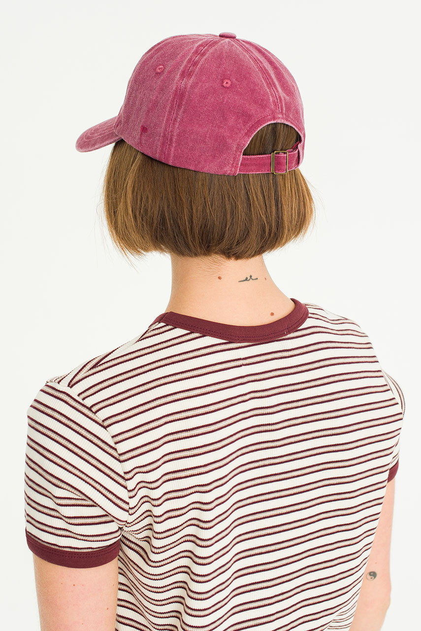 Washed Cotton Cap, Burgundy