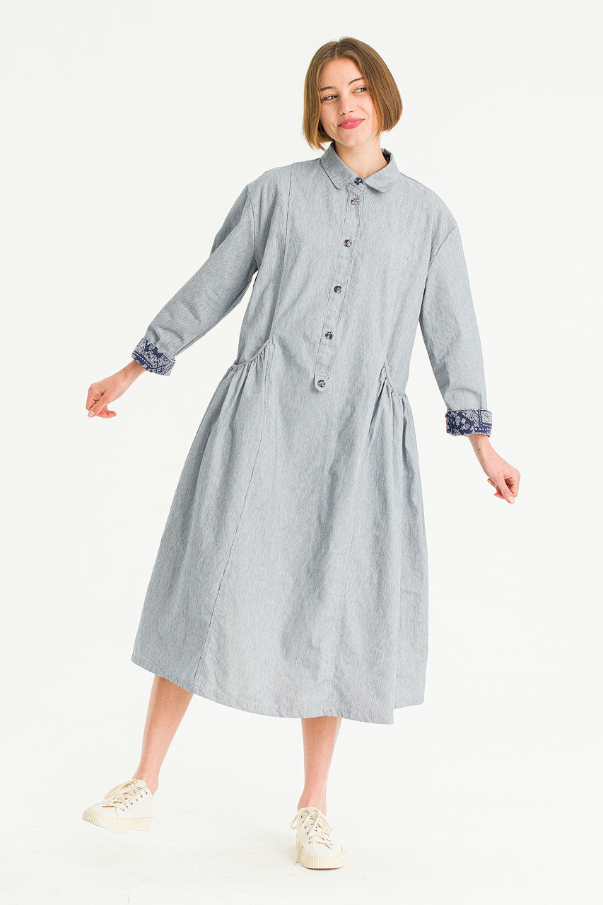 Gathered Way Dress, Navy