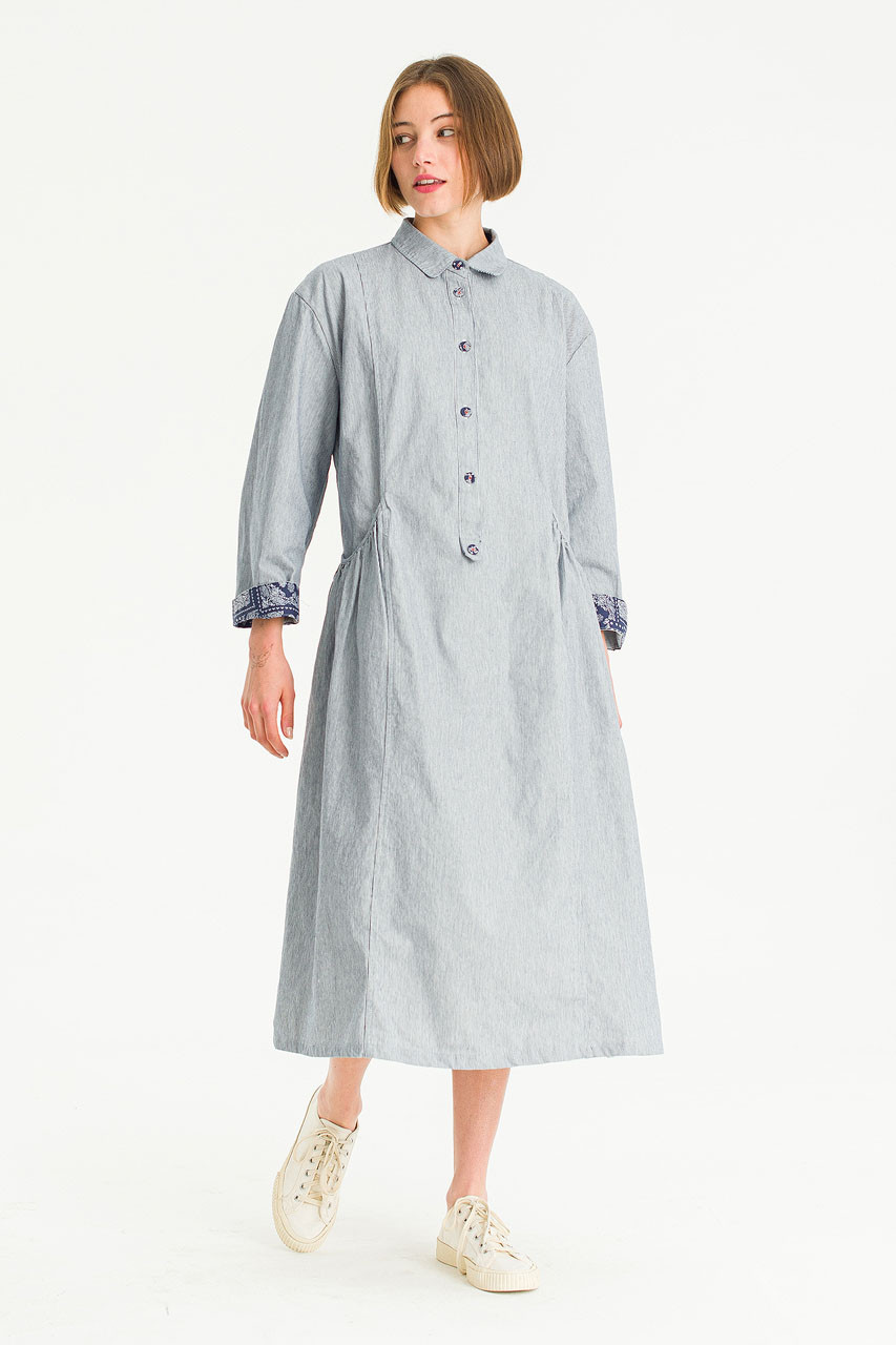 Gathered Way Dress, Navy