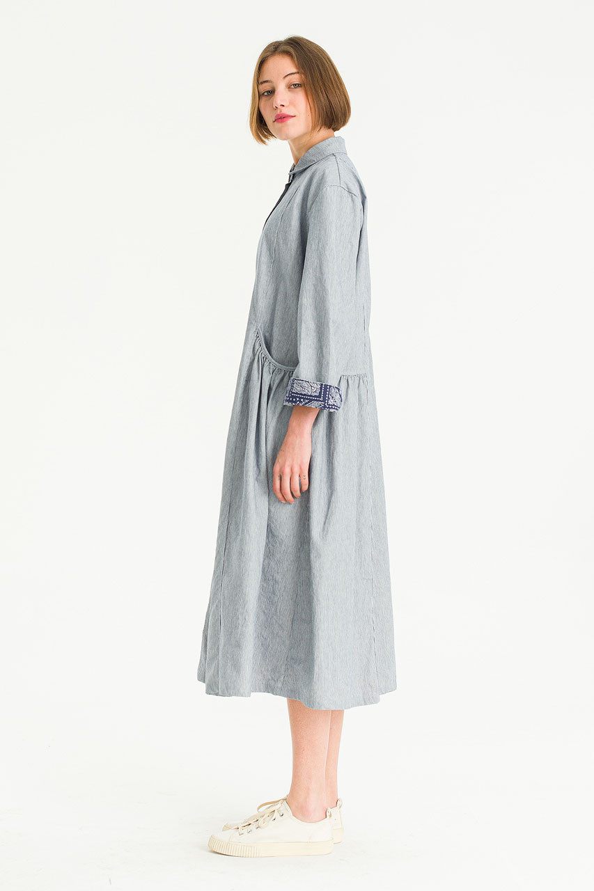 Gathered Way Dress, Navy