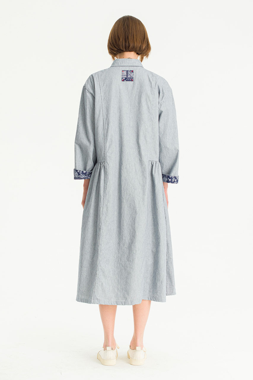 Gathered Way Dress, Navy