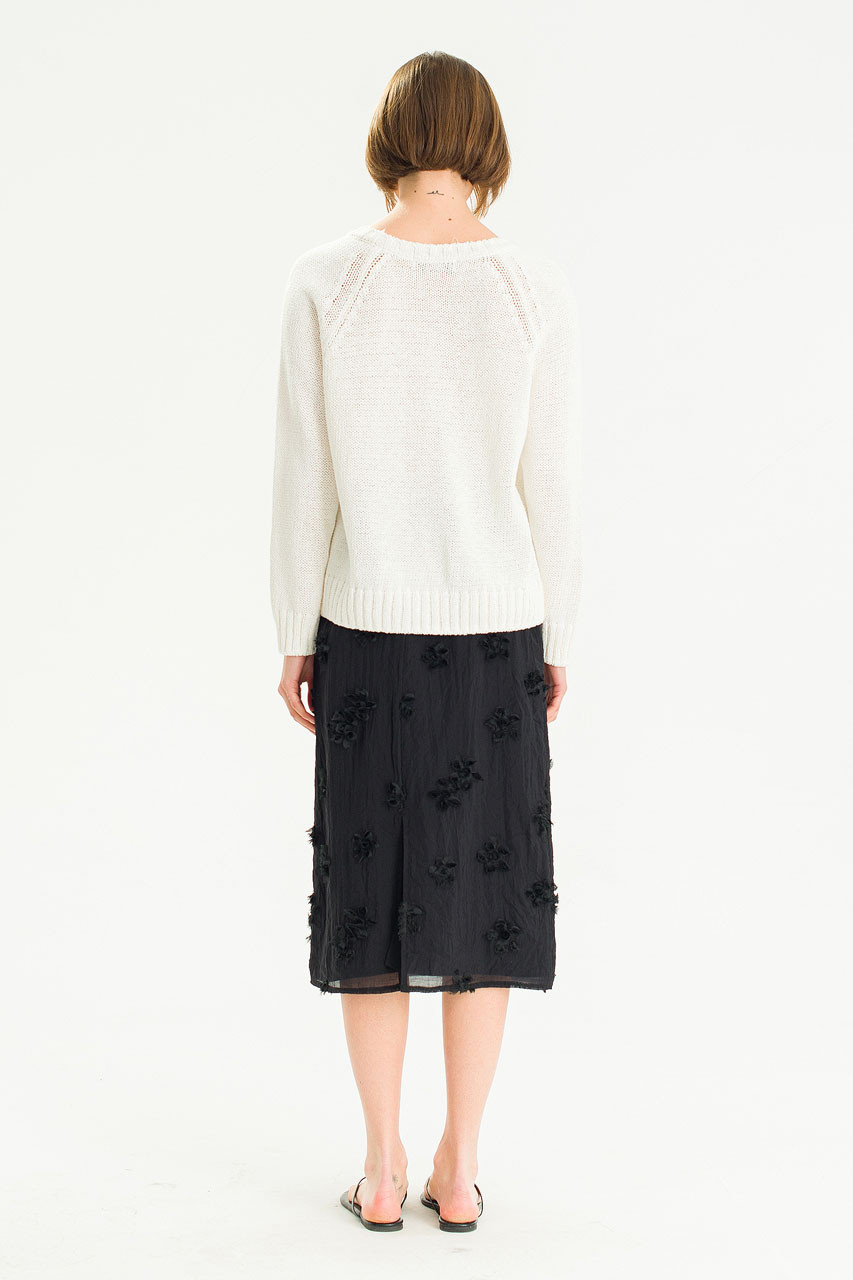 Nora V Neck Jumper, Ivory