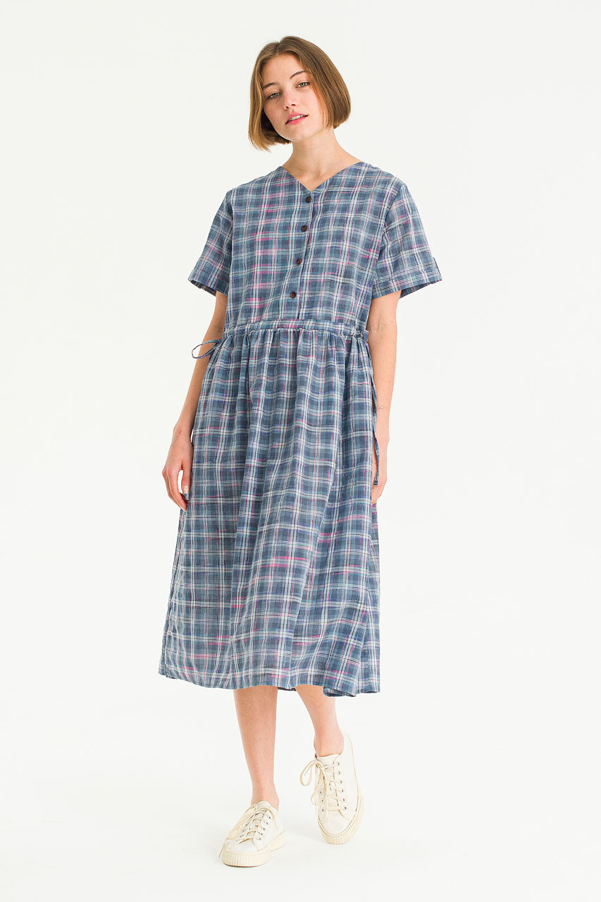 Loen Check Dress, Blue