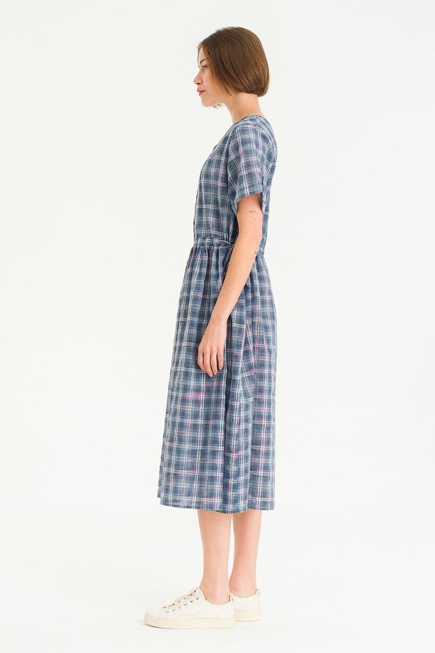 Loen Check Dress, Blue