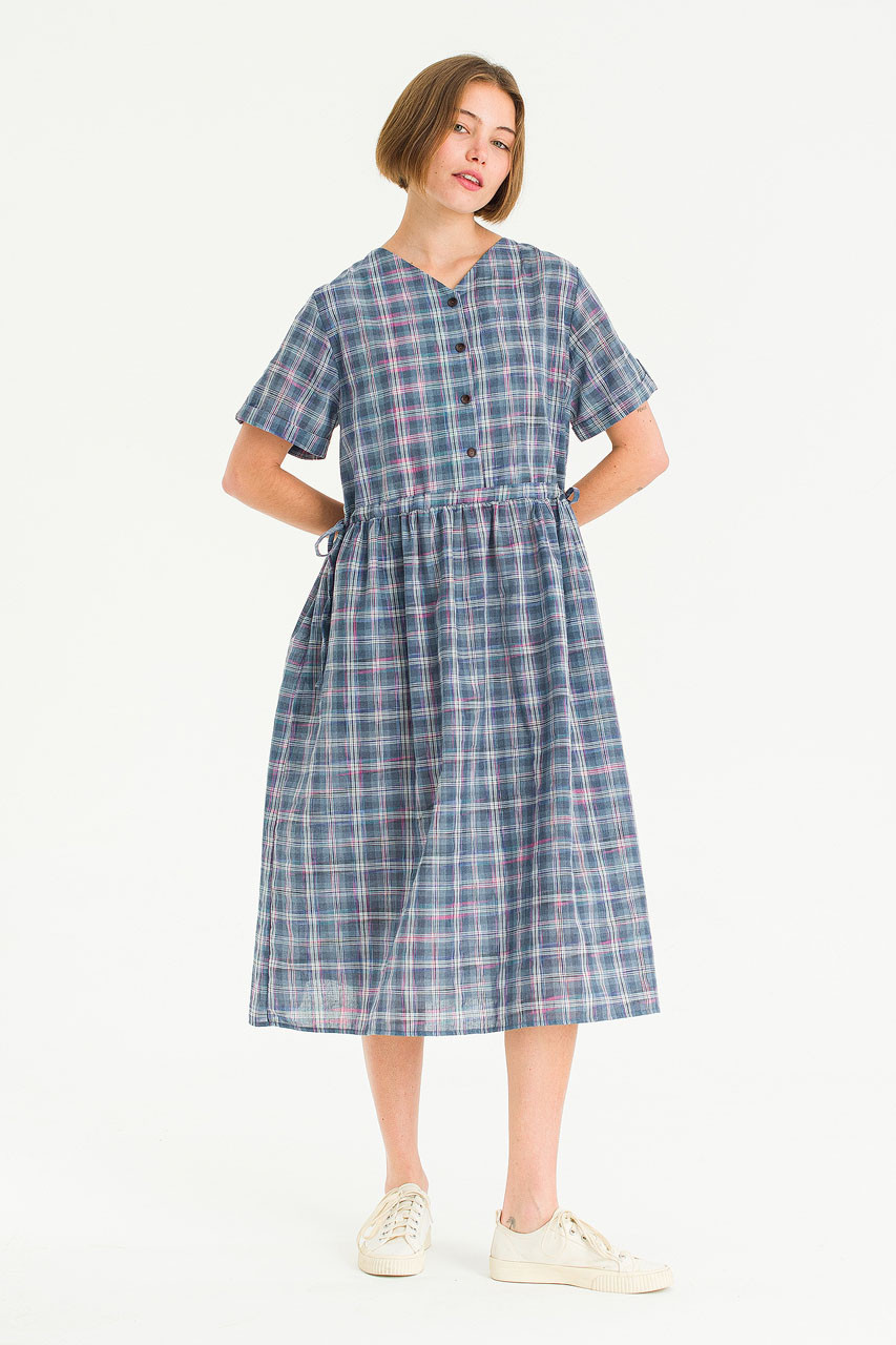 Loen Check Dress, Blue