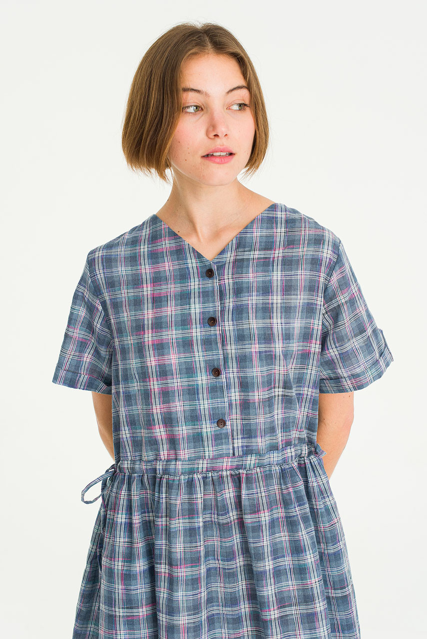 Loen Check Dress, Blue