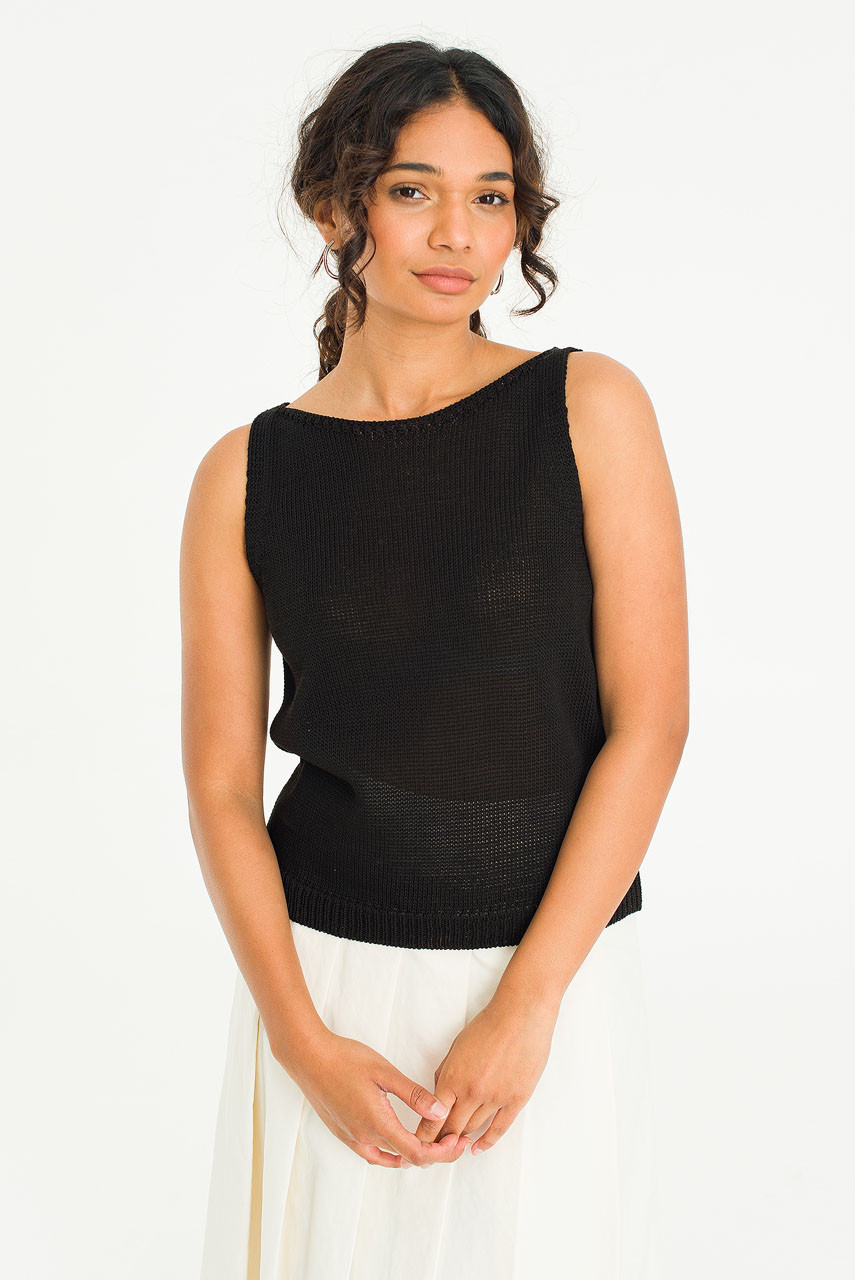 Summer Knit Cami, Black