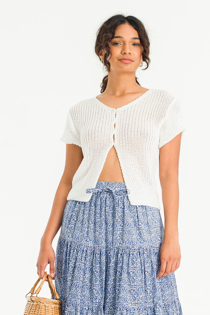 Cote Crop Cardigan, Ivory