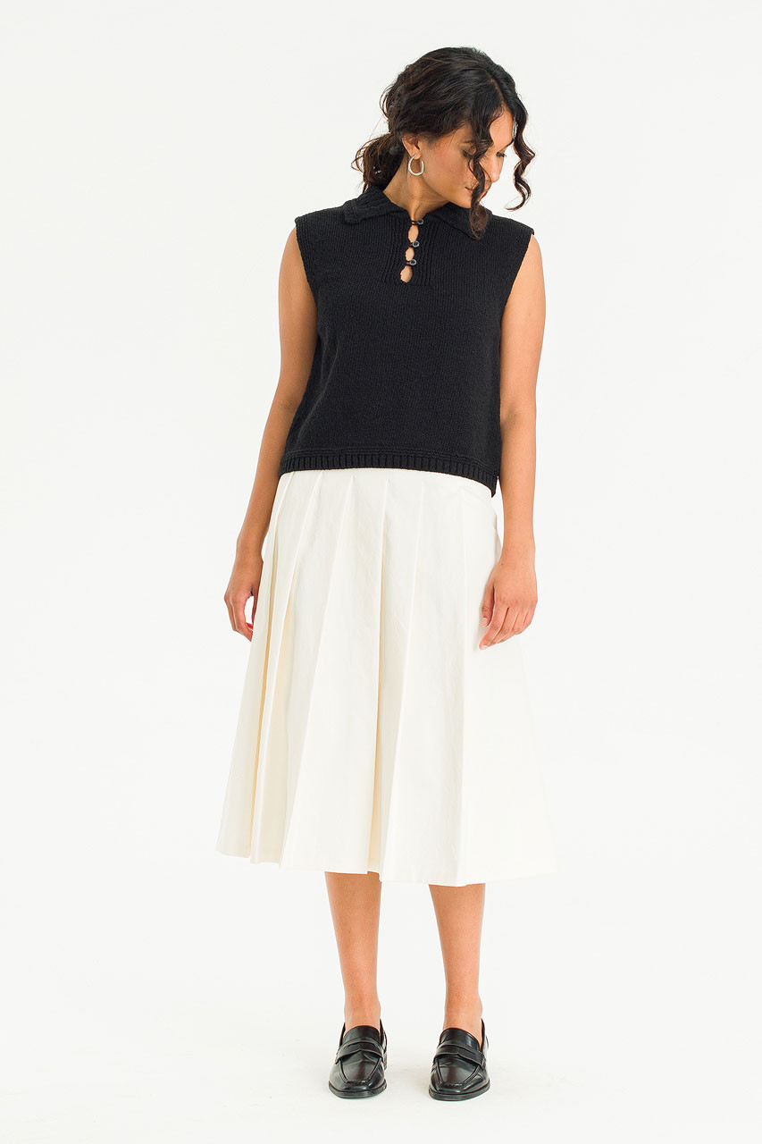 Aure Pleats Skirt, Ivory