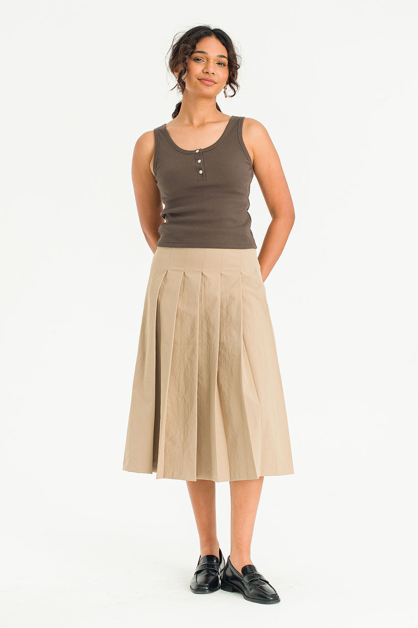 Aure Pleats Skirt, Beige