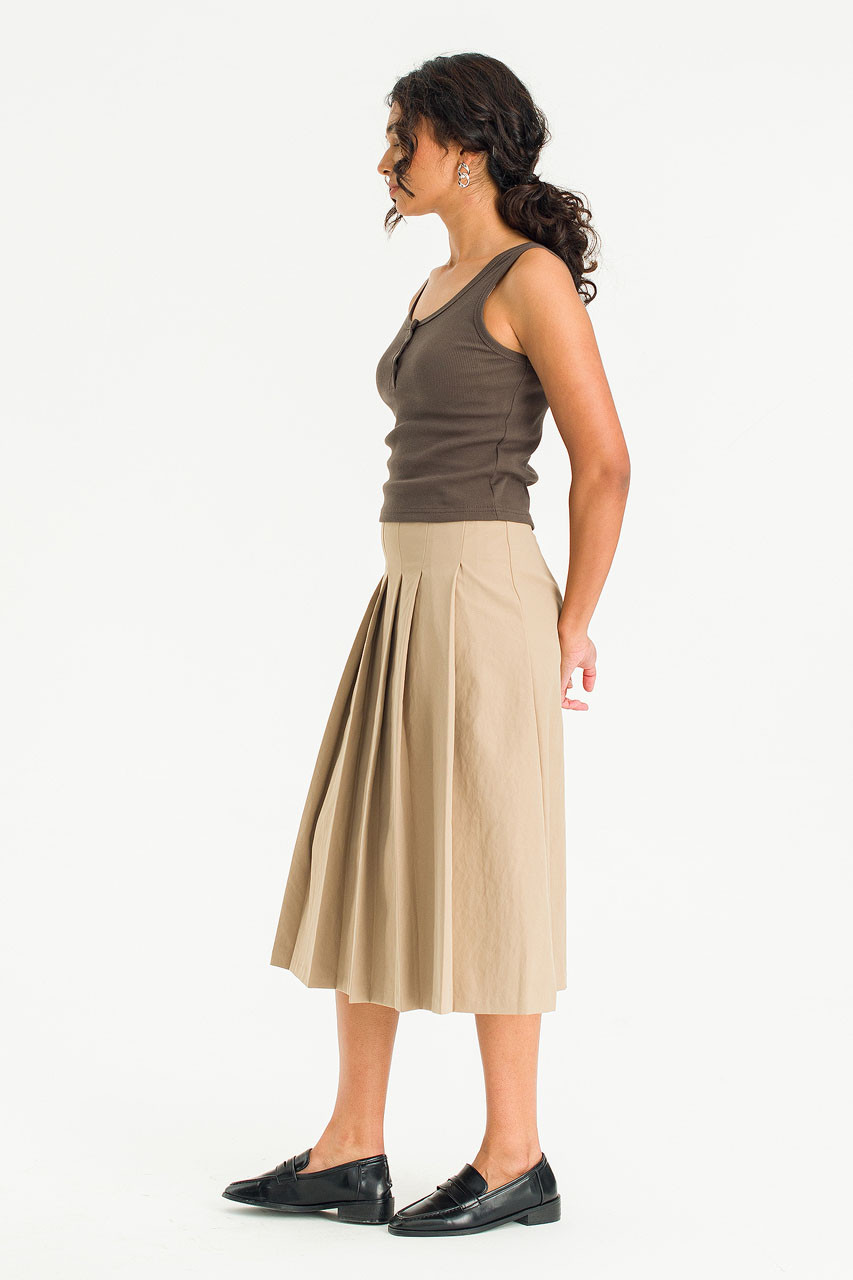 Aure Pleats Skirt, Beige