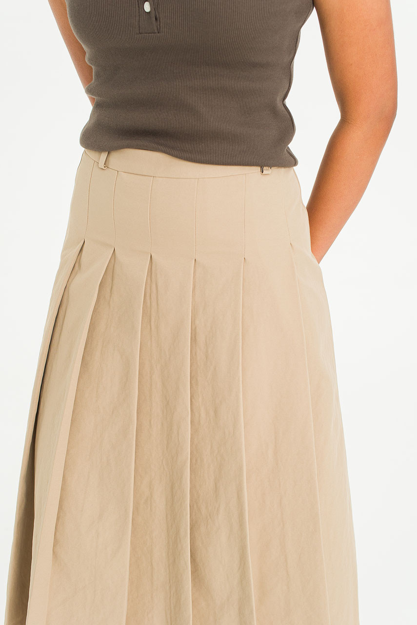 Aure Pleats Skirt, Beige