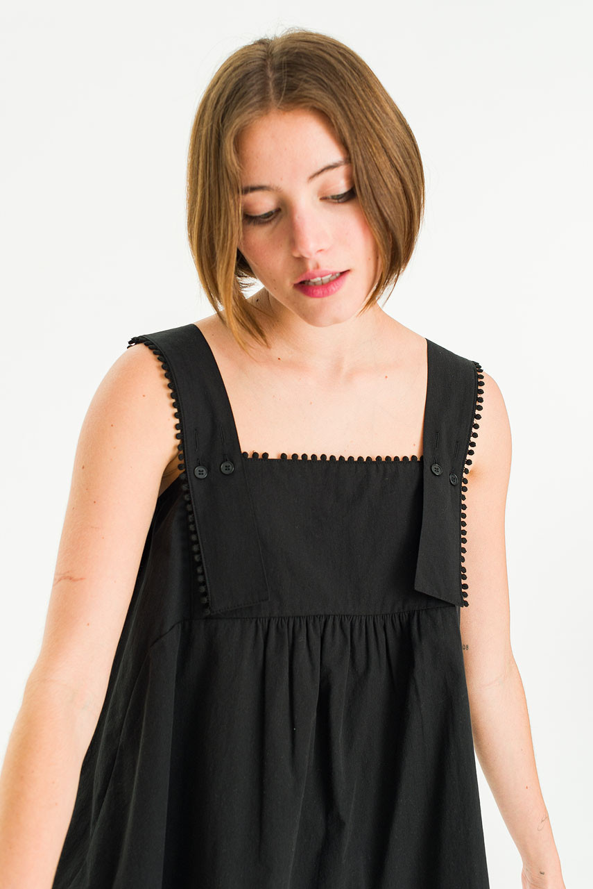 Pomette Sleeveless Top, Black