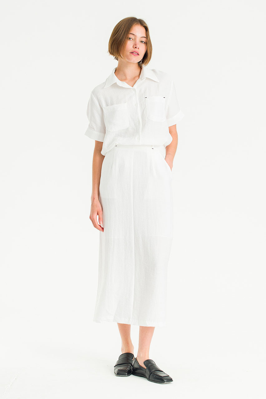 Crimp Line Skirt, White