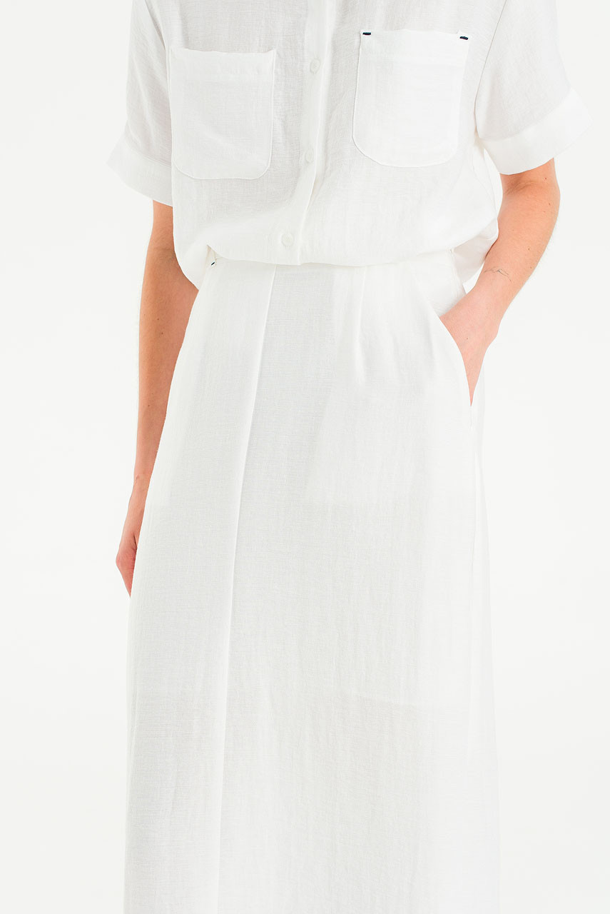 Crimp Line Skirt, White