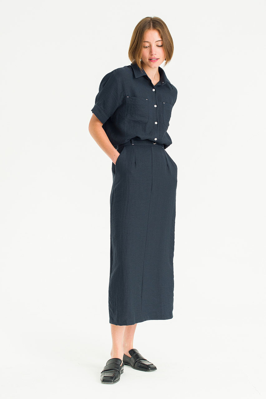 Crimp Line Skirt, Navy