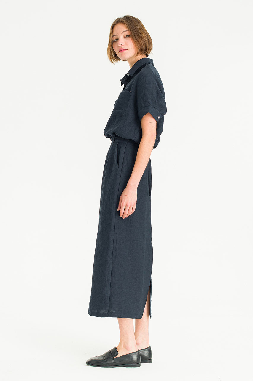 Crimp Line Skirt, Navy