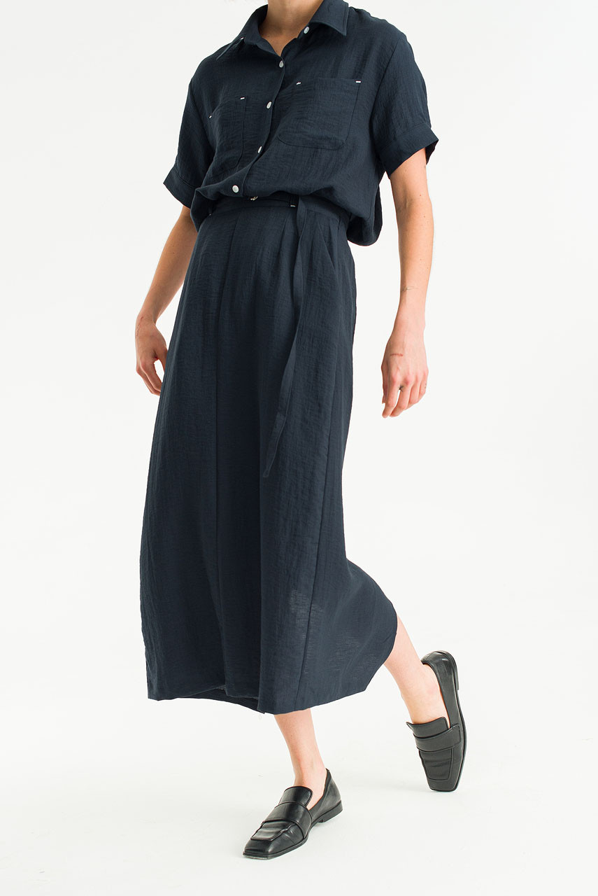 Crimp Line Skirt, Navy