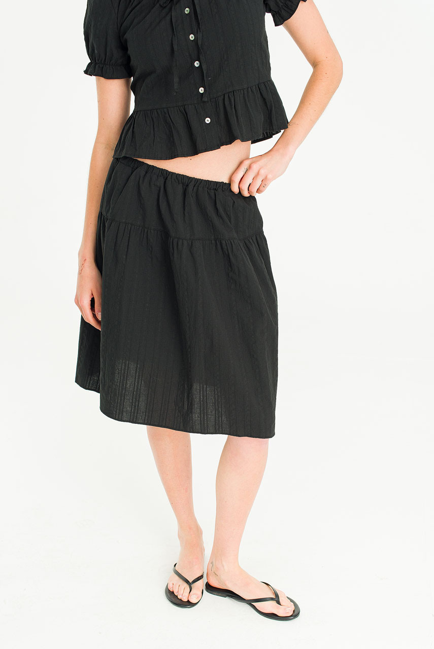 Tier Lace Skirt, Black